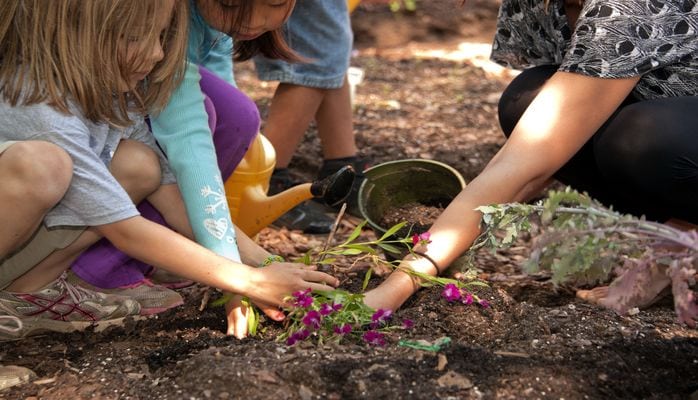 Children Gardening