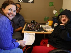 Kate and Easterseals volunteering